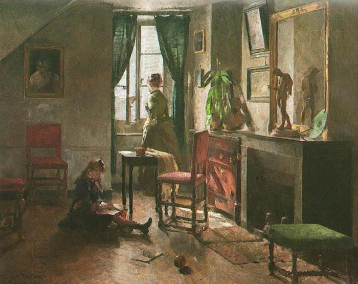 Harriet Backer Interior med figurer oil painting picture